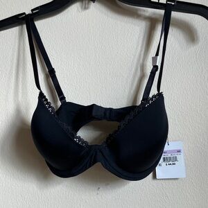 New Calvin Klein Black Lace Accent Push-up  Bra 30D